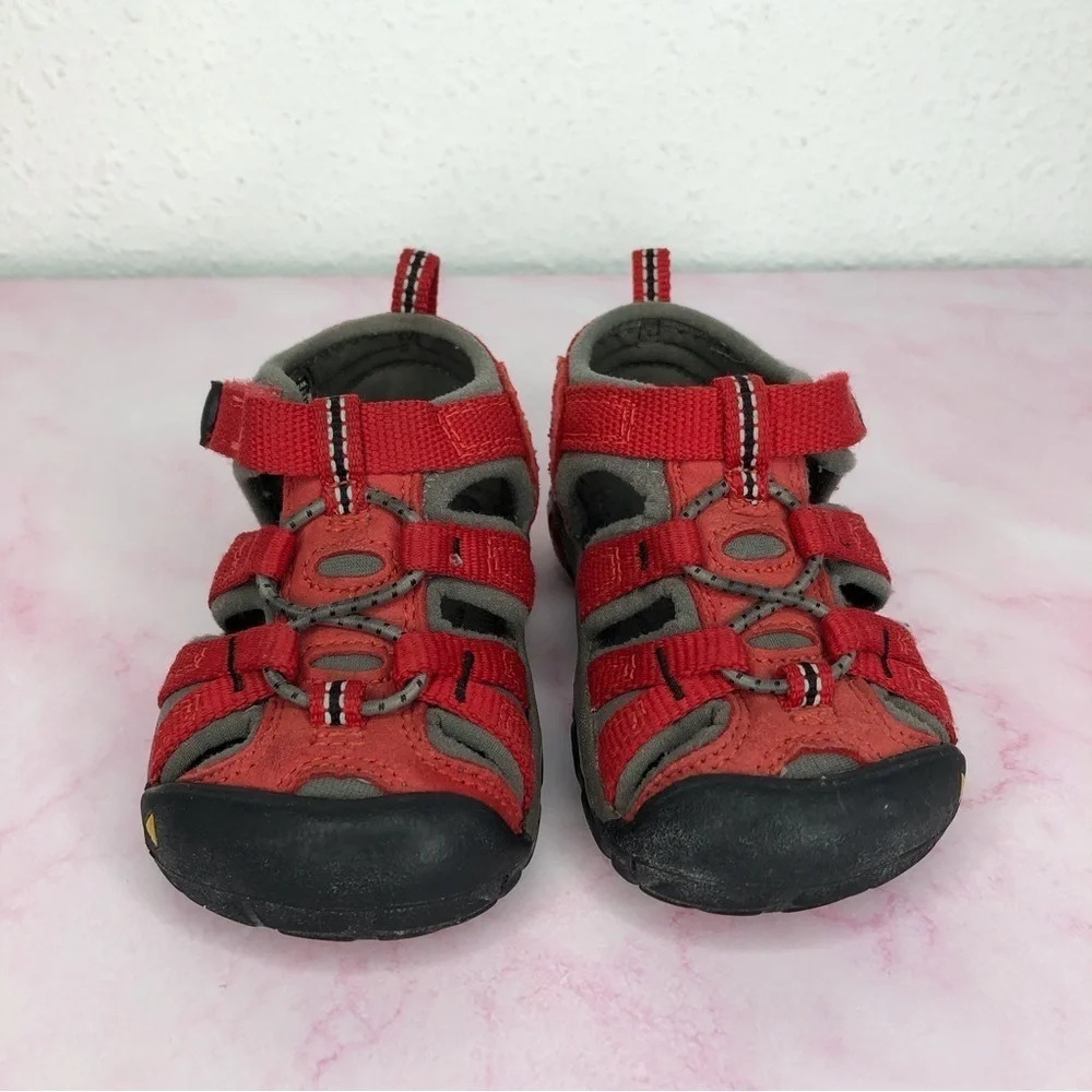 Keen hiking‎ sandals Seacamp red size 5 infant - Picture 2 of 11